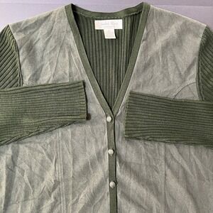 Judith Hart Collection Women's XL Olive Green  Cardigan Sweater Preppy Lagenlook